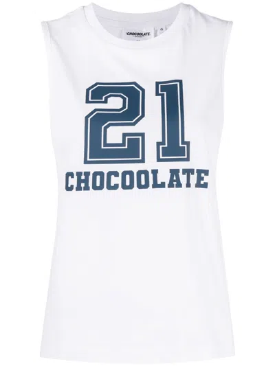 Chocoolate Graphic Logo-print Tank Top In White