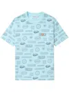 Chocoolate Graphic-print Cotton Sweatshirt In Blue
