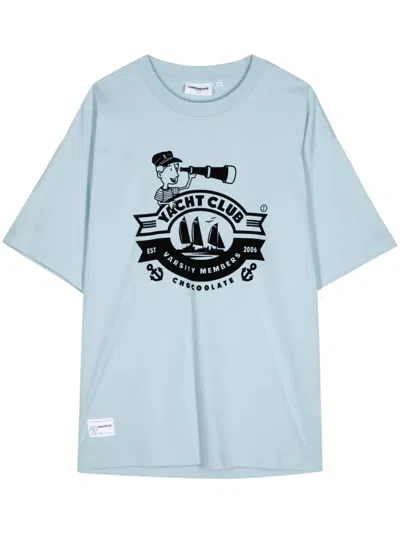 Chocoolate Graphic-print Cotton T-shirt In Blue