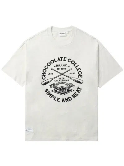 Chocoolate Graphic-print Cotton T-shirt In Grau