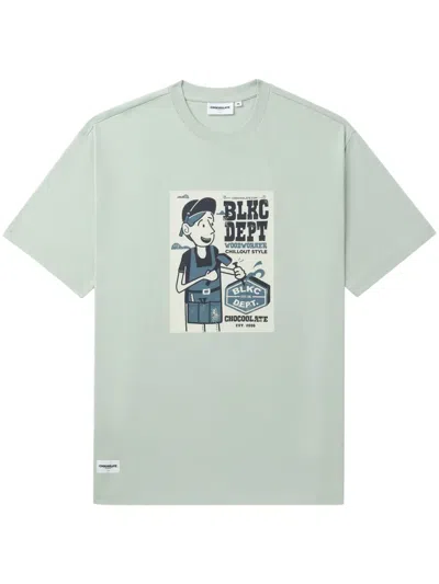 Chocoolate Graphic-print Cotton T-shirt In Grün