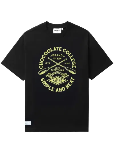 Chocoolate Graphic-print Cotton T-shirt In Schwarz