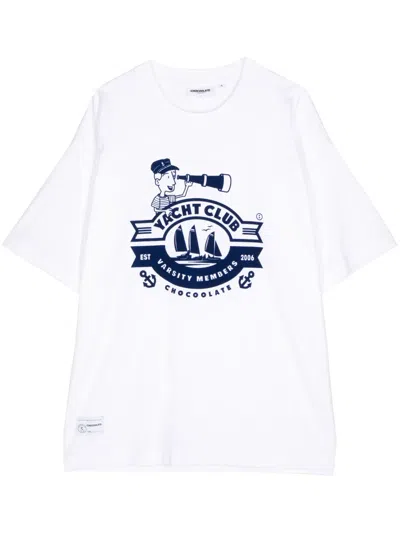 Chocoolate Graphic-print Cotton T-shirt In White