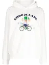 Chocoolate Graphic-print Drawstring Hoodie In White