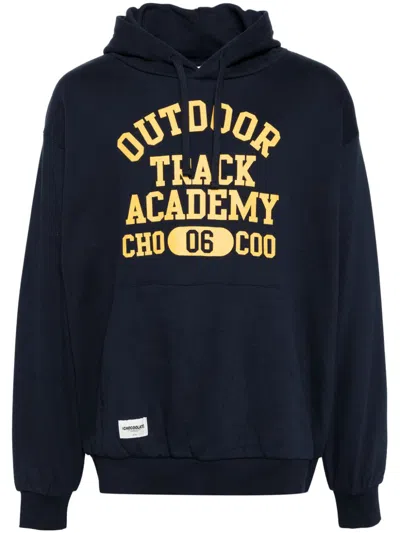 Chocoolate Graphic-print Hoodie In Blue
