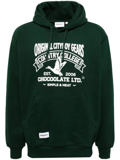 Chocoolate Graphic-print Hoodie In Green