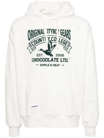 Chocoolate Graphic-print Hoodie In White