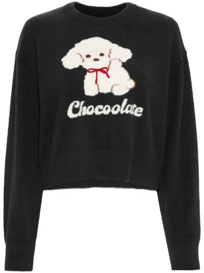 Chocoolate Graphic-print Jumper In Grey