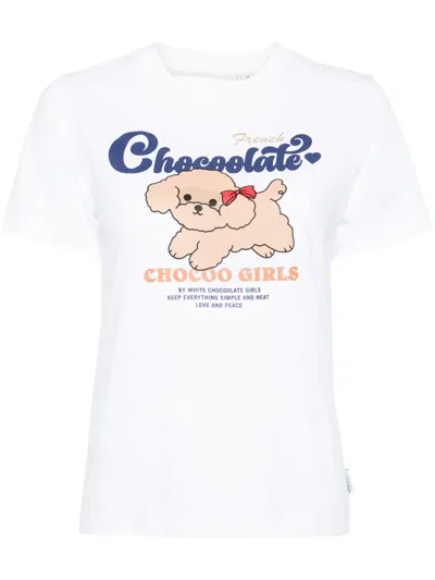 Chocoolate Graphic-print T-shirt In White