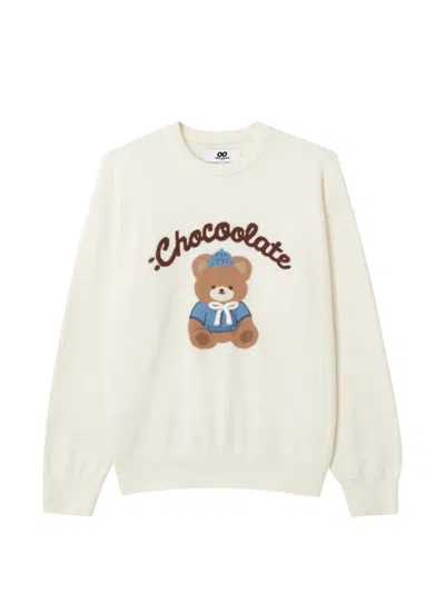 Chocoolate Graphic-intarsia Crew-neck Sweater In Neutral