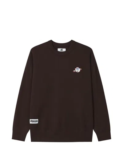 Chocoolate Graphic-patch Sweater In Brown