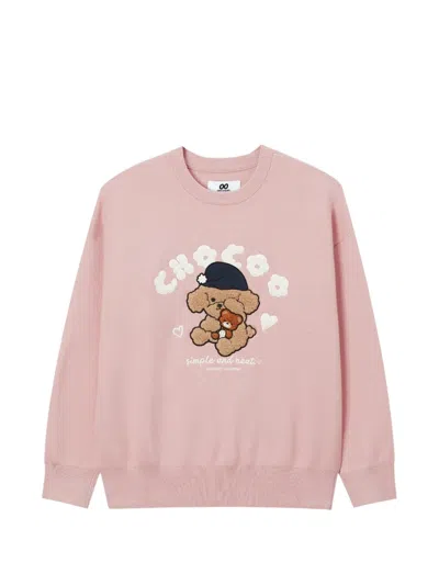 Chocoolate Graphic-patch Sweatshirt In Pink