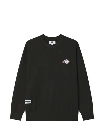 Chocoolate Graphic-print Crew-neck Sweater In Black
