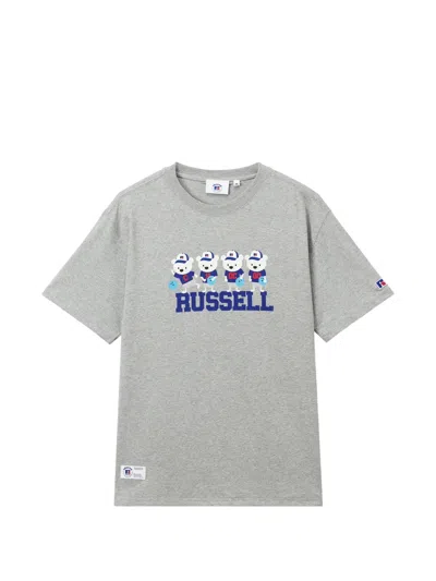 Chocoolate Graphic-print Logo-patch T-shirt In Gray