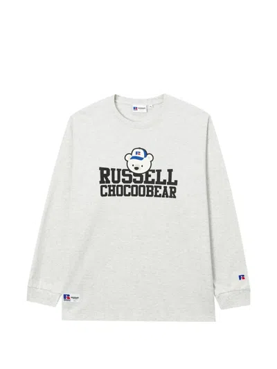Chocoolate Graphic-print Long-sleeve T-shirt In Gray
