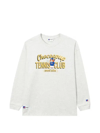 Chocoolate Graphic-print Long-sleeve T-shirt In White