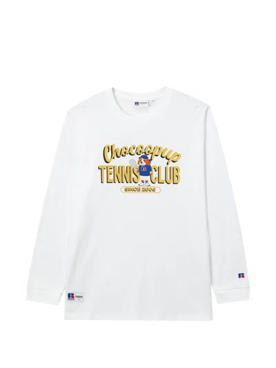 Chocoolate Graphic-print Long-sleeve T-shirt In White