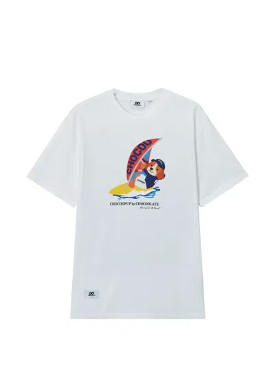 Chocoolate Graphic-print Short-sleeve T-shirt In White