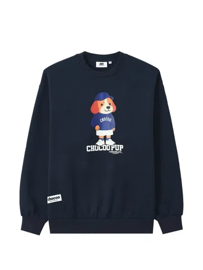 Chocoolate Graphic-print Sweatshirt In Blue