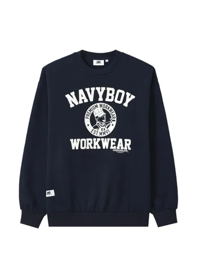 Chocoolate Graphic-print Sweatshirt In Blue