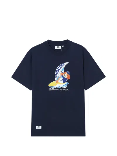 Chocoolate Graphic-print T-shirt In Blue