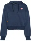 Chocoolate Heart-appliqué Cropped Hoodie In Blue