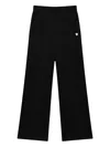 Chocoolate Heart-emblem Ribbed Trousers In Black