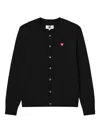 Chocoolate Heart-embroidered Cardigan In Black