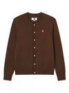 Chocoolate Heart-embroidered Cardigan In Brown