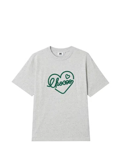 Chocoolate Heart Graphic T-shirt In Gray