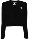 Chocoolate Heart-patch Cardigan Top (set Of Two) In Black