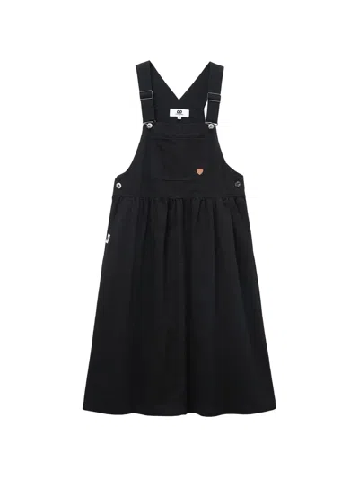 Chocoolate Heart-appliqué Dress In Black