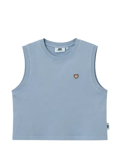 Chocoolate Heart-appliqué Tank Top In Blue