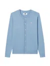 Chocoolate Heart-patch Button-up Cardigan In Blue