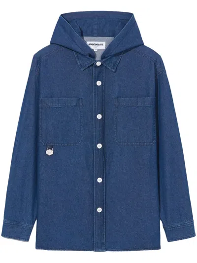 Chocoolate Hooded Denim Jacket In 蓝色