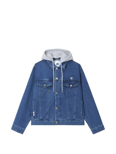 Chocoolate Hooded Denim Jacket In Blue