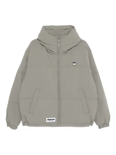 Chocoolate Hooded Puffer Jacket In Gray