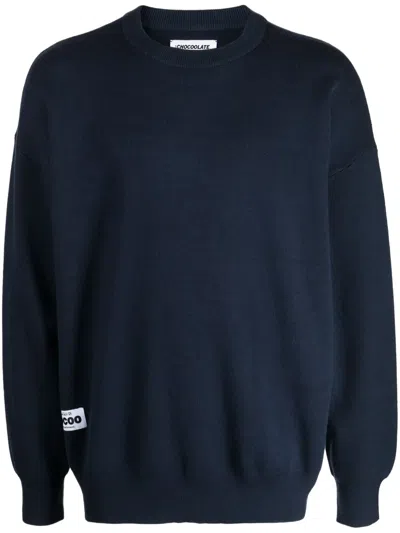 Chocoolate Bear Intarsia-knit Jumper In Blue