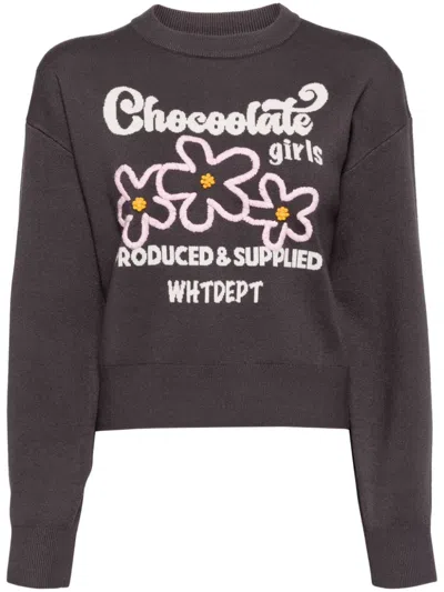 Chocoolate Intarsia-knitted Jumper In Grey