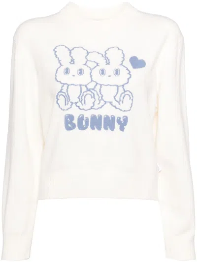 Chocoolate Intarsia-knitted Jumper In White