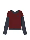 Chocoolate Layered-effect Striped T-shirt In Red