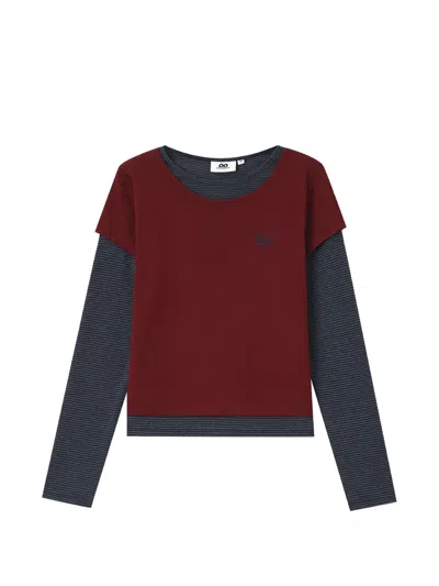 Chocoolate Layered-effect Striped T-shirt In Red