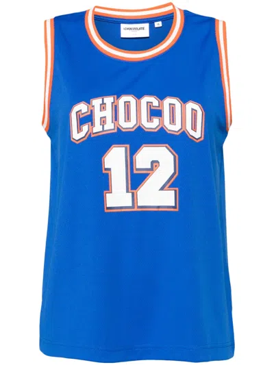 Chocoolate Logo And Number Tank Top In 蓝色