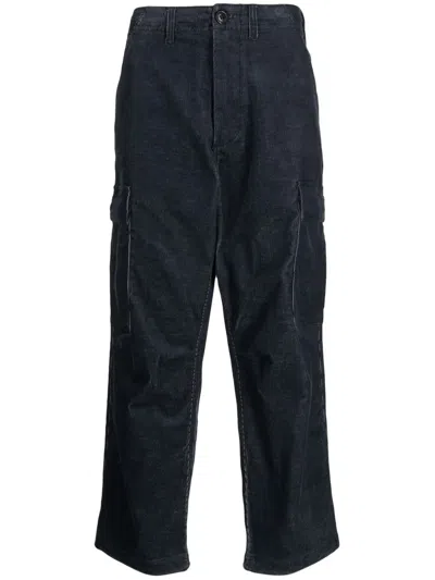 Chocoolate Logo-appliqué Corduroy Cargo Pants In Blau