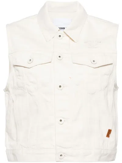 Chocoolate Logo-appliqué Cotton Vest In Neutrals