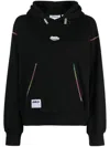 Chocoolate Logo-appliqué Drawstring Cotton Hoodie In Black
