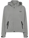 Chocoolate Logo-appliqué Hooded Windbreaker In Grey