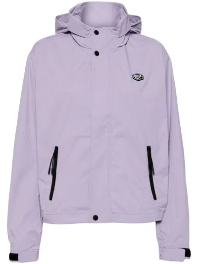 Chocoolate Logo-appliqué Hooded Windbreaker In Purple