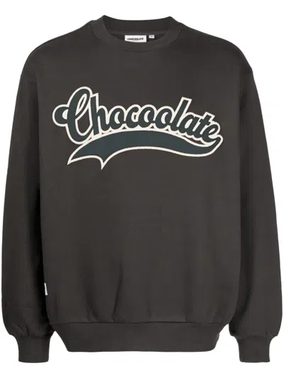 Chocoolate Logo-appliqué Jersey-texture Sweatshirt In Grau