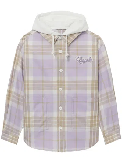 Chocoolate Logo-appliqué Plaid Jacket In Violett